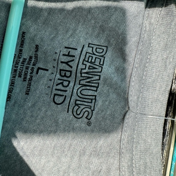 Peanuts x Hybrid Apparel Snoopy Woodstock USA Flags T Shirt Gray Men's Large - Picture 4 of 5